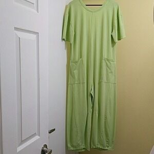 Free People Movement Hot Shot Onesie Lime Green Slouchy Jumpsuit Women Large